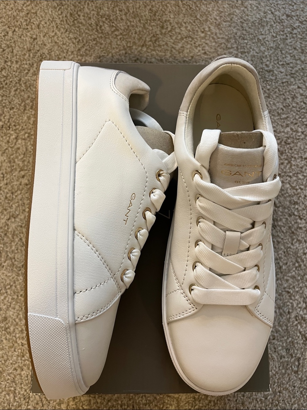Gant White Leather Platform Sneakers